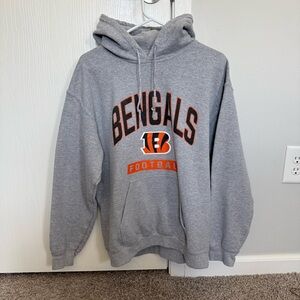 Men’s Small Medium Cincinnati Bengals Football Hooded Sweatshirt Sweater Gray